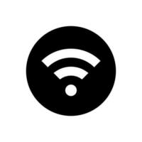 Wifi signal icon vector in circle background. Wireless fidelity network connection symbol concept