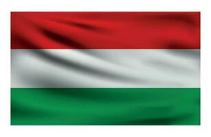 Realistic National flag of Hungary. vector