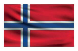 Realistic National flag of Norway. vector