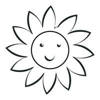 Cute Sun Art. Happy Sun for print. Smiling Sun vector illustration use as card, sticker or T Shirt