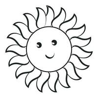 Cute Sun Art. Happy Sun for print. Smiling Sun vector illustration use as card, sticker or T Shirt