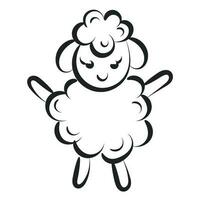 Beautiful cute sheep Line Art. Christian Symbol design for print or use as poster, card, flyer, sticker, tattoo or T Shirt vector