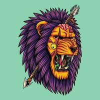 Lion head zombie vector illustration