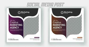 Digital marketing live webinar and corporate social media post template vector