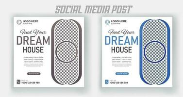 Real estate dream home for sale social media post design template vector