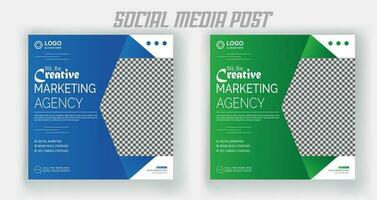 Digital marketing live webinar and corporate social media post template vector