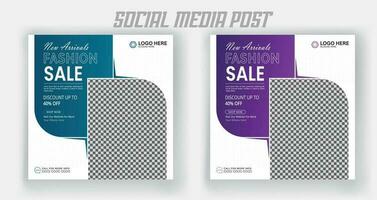 fashion sale social media post and web banner template vector