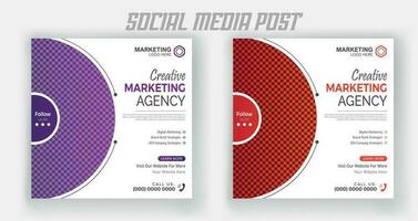 Digital marketing live webinar and corporate social media post template vector