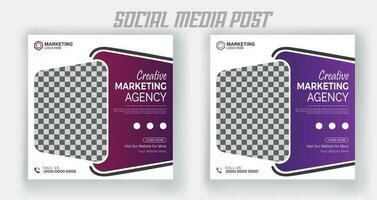 Digital marketing live webinar and corporate social media post template vector