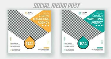 Digital marketing live webinar and corporate social media post template vector