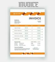 corporate modern minimal Business invoice form template. Invoicing quotes, money bill, Tax form, payment receipt, price invoices and payment agreement design template vector
