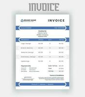 corporate modern minimal Business invoice form template. Invoicing quotes, money bill, Tax form, payment receipt, price invoices and payment agreement design template vector