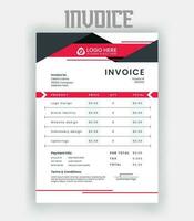 corporate modern minimal Business invoice form template. Invoicing quotes, money bill, Tax form, payment receipt, price invoices and payment agreement design template vector