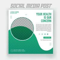 Hospital Healthcare Doctor Social Media Post Template vector