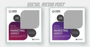 Digital marketing live webinar and corporate social media post template vector