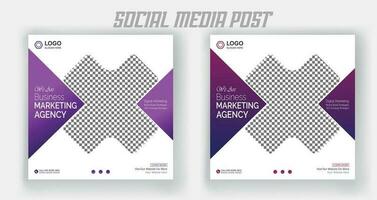 Digital marketing live webinar and corporate social media post template vector