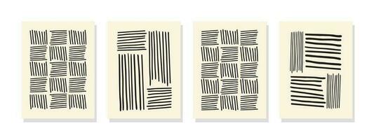 Discover a modern and stylish black and white vector pattern with irregular hand-drawn lines, creating a captivating geometric striped ornament.