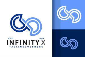 letra X infinito logo diseño vector símbolo icono ilustración