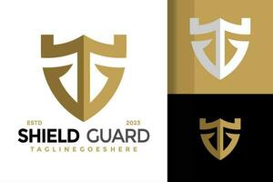 Castle Shiled Guard logo design vector symbol icon illustration