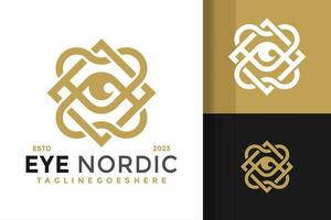 Nordic Eye logo design vector symbol icon illustration