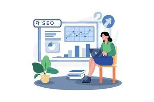 SEO Strategy Illustration concept on white background vector