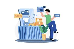 Add to Cart Illustration concept. A flat illustration isolated on white background vector