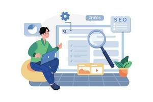 concepto de ilustración de monitoreo seo sobre fondo blanco vector