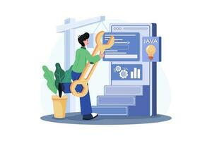 Application Development Illustration concept. A flat illustration isolated on white background vector