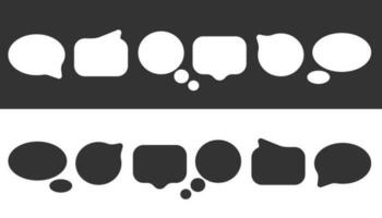 Set of hand drawn speech bubble isolated. Collection of doodle dialog balloon icon, thinking sign,  chat box, message box. Black and white Vector Simple elements for text quote, web, message