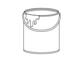 Paint can icon vector outline. Elements for coloring