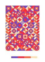 a red, orange and black geometric pattern vector