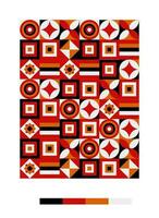 a red, orange and black geometric pattern vector