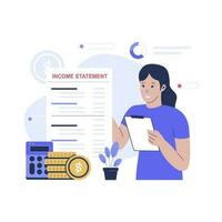 Business income statement illustration vector