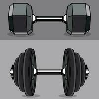 gym color dumbbell vector set