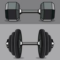 gym color dumbbell vector set