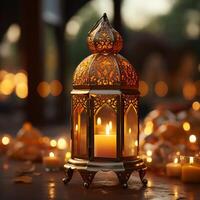 Eid mubarak and ramadan kareem greetings with islamic lantern and mosque. Eid al fitr background. Eid al fitr background of window concept by photo