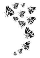 Butterfly silhouette. Clipart vector isolated on white background