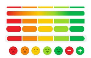 element for color emotion scale Rate 1 to 5. Vote Scale. Sad and Happy Mood Icons. vector