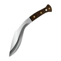 Traditional Kukri Blade from Nepal Gurkha with wooden handle Vector illustration