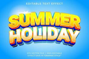 Summer 3d editable text effect template vector