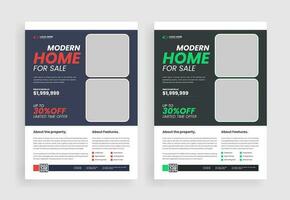 home sale real estate flyer template design vector
