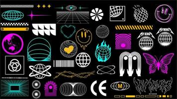 large collection of futuristic elements for design vector