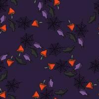 Creepy and Cute Halloween Seamless Pattern Art Transform Your Designs with Spooktacular Repeatable Patterns vector