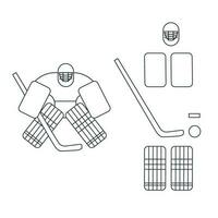 hockey jugador íconos conjunto aislado en blanco antecedentes vector