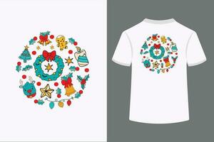 Christmas vector elements T-Shirt design.