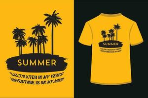 diseño de camisetas vectoriales de verano. vector