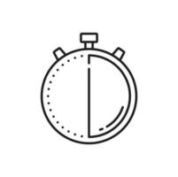 Stopwatch clock timer, chronometer outline icon vector