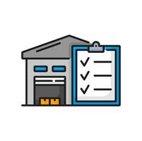 Warehouse enterprise, planning board to do list vector