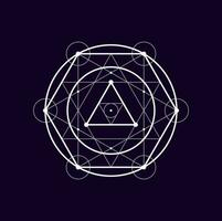 Round mystic shape geometric boho alchemy symbol vector