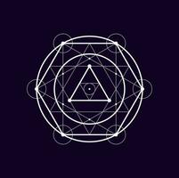 Round mystic shape geometric boho alchemy symbol vector